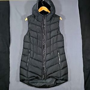 Tangerine Black Quilted Hooded Vest